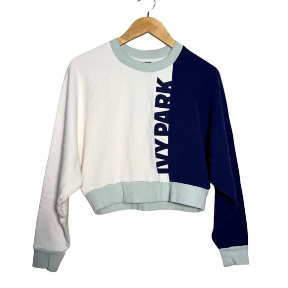 Ivy Park Colorblock Cropped Sweatshirt Size S Excellent Condition - Picture 1 of 13